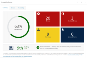 Accessibility Summary Feature