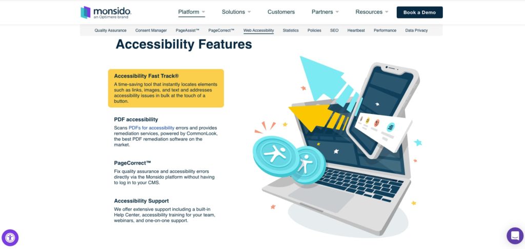 Monsido Accessibility Features