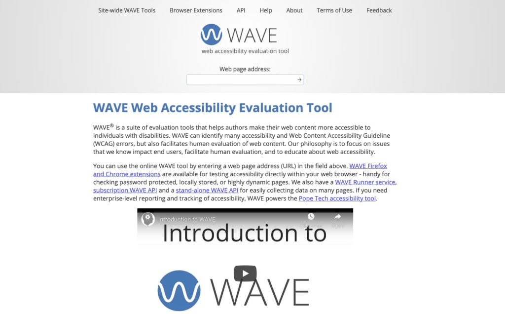 Wave Web Accessibility Evaluation Tool